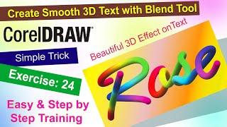 Create smooth 3D text with Blend Tool Exercise No. 24 | YN Tutor