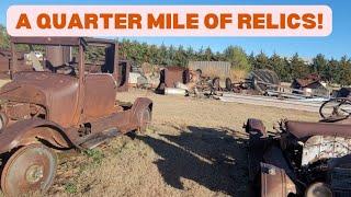 He died at age 87, and left behind a HUGE collection of vintage cars, trucks, tractors and relics!