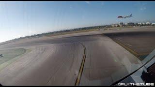 Departure RWY24L LAX Airport A380 Cockpit side-window View. With Cockpit and ATC COM. Full Video