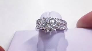 Custom Platinum and Diamond Engagement Ring and Wedding Band by Mander Jewelry