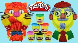 Play-Doh Play-Tetes Heads Playset, Play doh Cat and old Man