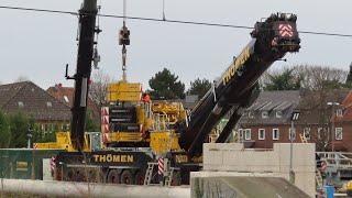 Soeren66 - LIEBHERR LTM 1750-9.1 und 1230-5.1 bei der Montage einer Behelfsbrücke, Teil 1