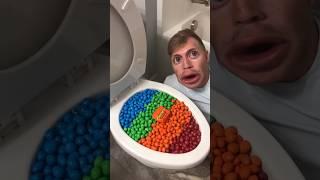 Experiment: Eating Colorful M&M's Reese's out of the Toilet #shortsOriginal