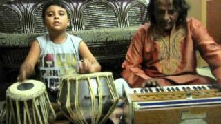 Ishan Jha and Guruji Pandit Subhash Nirwan tabla