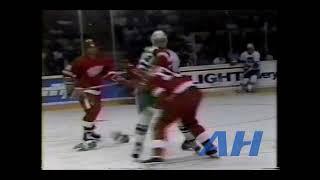 NHL Oct. 21, 1989 Marc Laforge,HFD v John Mokosak,DET Hartford Whalers Detroit Red Wings