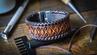 Making A Handmade Braided & Tooled Leather Cuff - Leather Craft