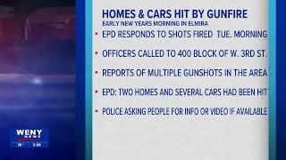 Homes, cars hit by early morning gunfire in Elmira