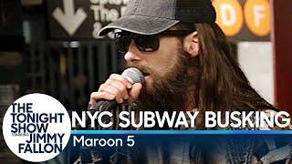 Maroon 5 Busks in NYC Subway in Disguise