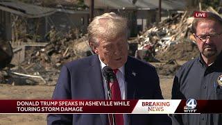 Former President Donald Trump speaks in Asheville