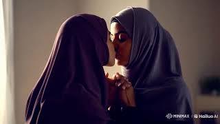 Hijab Lesbian Kissing  #lesbians #hijab #ai