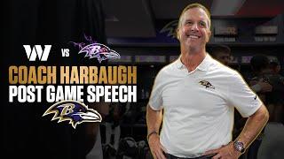 John Harbaugh's Postgame Speech After Beating Commanders | Baltimore Ravens