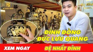 Bộ đỉnh đồng ngũ sự Đức Lưu Quang cho ban thờ lớn