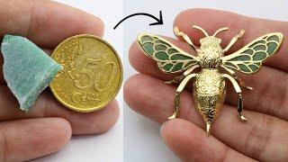 make 3D insect pendant from coin - how to make unique jewelry out of coin