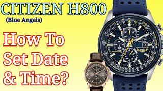 Citizen H800 (Blue Angels Watch) Setting Instructions | Set Date & Time H804