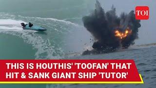 Houthis' 'Toofan' New 'Nightmare' For U.S.-Led Forces; This USV 'Sank' Giant Ship Tutor In Red Sea