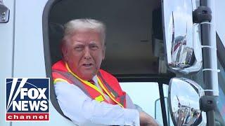 Trump takes garbage truck to campaign rally: 'In honor of Joe'