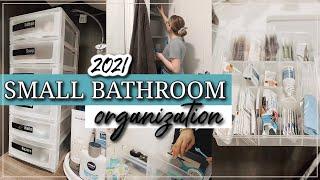 SMALL BATHROOM ORGANIZATION IDEAS 2021 / KONMARI BATHROOM ORGANIZATION / SMALL SPACE SOLUTIONS