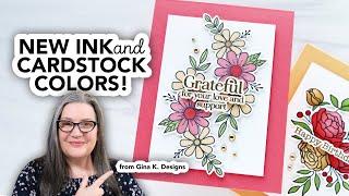 New Ink and Cardstock Colors from Gina K Designs (plus two cute cards!)