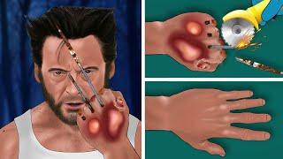 ASMR Animation Nail care & treatment for wolverine | WOW Brain Deep Cleaning