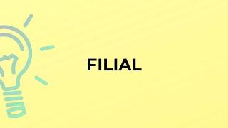 What is the meaning of the word FILIAL?