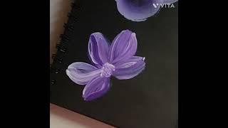 ONE STROKE PAINTING OF A BEAUTIFUL FLOWER FOR BEGINNERS