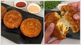 Crispy Cheesy Pizza Cutlets | Make Store & Freeze Pizza Cutlets | Evening Snacks, Cheesy Pizza