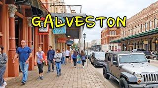 Galveston, Texas!   - The Strand - Virtual walking tour of Downtown  Galveston -  4K