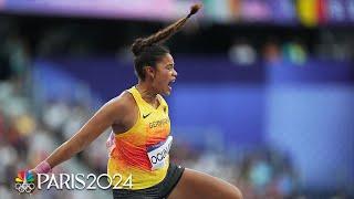 Yemisi Ogunleye wins women's shot put gold medal with CLUTCH final throw | Paris Olympics