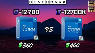 Intel i7 12700 vs i7 12700K // Benchmark // Test in 7 Games