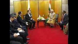 PM Modi meets the CEO of Nidec Corporation, Shigenobu Nagamari, in Kyoto