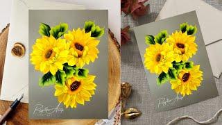 Painting SUNFLOWER With AWESOME Details || CHECK THIS || Acrylic Painting