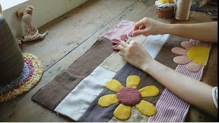 Sewing Vlog | Turning Fabric Scraps into a Cozy Foot Rug