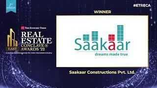 Awarded Best Residential Project Developer (Non Metro) - East | ET Real Estate Conclave Awards 2022