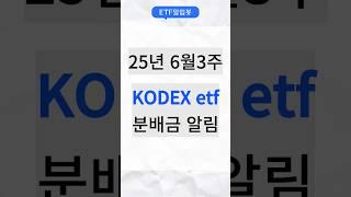 #25년 #6월3주 #KODEX #etf #분배금 #배당 알림