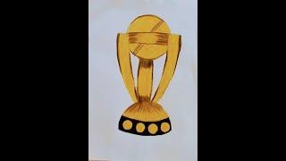 Cricket World Cup Drawing / cricket world cup 2024 india trophy drawing / Easy worldcup drawing