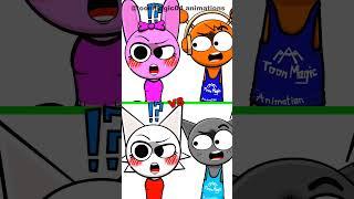 🩶Wenda & Gray and 🩷Pinki & Oren couples clash. #sprunki #animation #funny