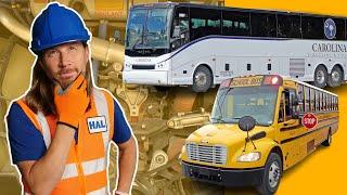  Buses for Kids | Learn about the Bus   Handyman Explores the School Bus