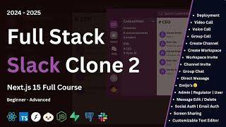 Fullstack Slack Clone: Next.js 15, Postgresql, Supabase, Typescript, Bun, Socket.io, Deployment