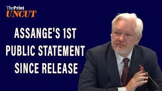 Assange's 1st public statement after he was released from prison: 'Pled guilty to journalism'