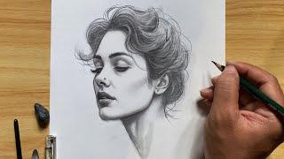 Drawing a Portrait in Pencil ( Graphite )