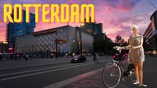 ROTTERDAM, Netherlands - Summer sunset Walking Tour - 4K 60fps