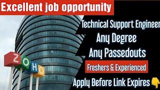 Zoho jobs - Technical Support Engineer | Any Degree/Passedouts | Simply jpr