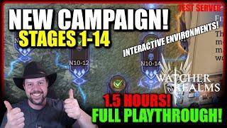 New Chapter in Campaign! Stages 1-14! Full Playthrough and Guide! | Watcher of Realms - TEST SERVER