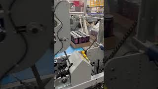Групповая упаковка банок в термоусадочную пленку и лоток | Оборудование ROBOPAC DIMAC STAR