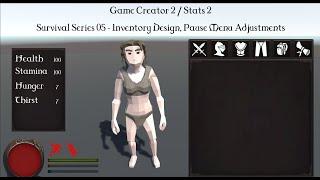 GC2 Survival Series 05 - Inventory design, pause menu adjustments