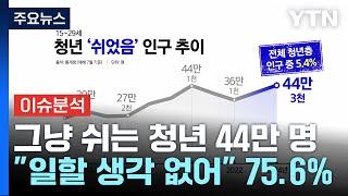 '그냥 쉬는' 청년 44만 역대 최대... 75.6% "일할 생각 없어요" / YTN