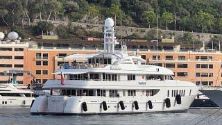 Superyacht SAMADHI (ex  APRIL  FOOL) docking in Port Hercules Monaco @archiesvlogmc