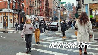 New York Manhattan Winter Walk - Broadway, Chinatown, Little Italy and Nolita, Travel, USA, 4K