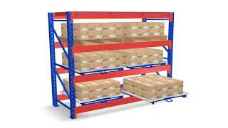 Roll Out Pallet Rack - Warehouse Storage (rack mounted)