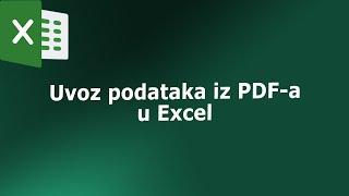 Uvoz podataka iz PDF-a u Excel #zapocetnike